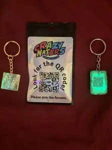 Crazy Naters QR Coded Keychains for Crazynaters Com with Glow in the Dark Feature and Unique Design