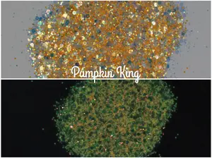 Pumpkin King Chunky Glitter | Iridescent Orange Glow in the Dark Mix | Solvent Resistant, High Quality Craft Glitter