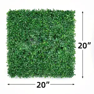 Artificial Boxwood Hedge Wall Panels - 20"x20" Greenery Privacy Fence Backdrop with Zip Ties UV-Resistant Faux Grass for Garden Patio Balcony & Event Decor - Decorative