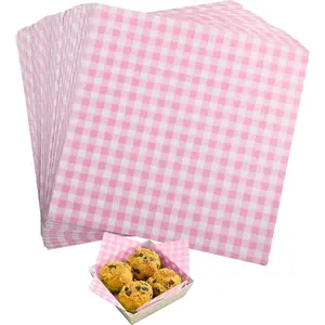 300Pcs Waxed Deli Paper Sheets 7 x7 Inch Food Basket Liners for Sandwiches, Burgers, Checkered Deli Wrap Wax Paper Sheets Pink - Home Improvement.