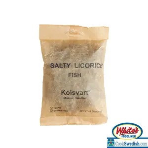 Kolsvart Salty Licorice Swedish Candy Fish, 4.2oz