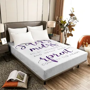 Purple English lettering decorative painting style foam mattress, suitable for bedrooms, rental apartments, student dormitories, soft mattress, essential for sleep.