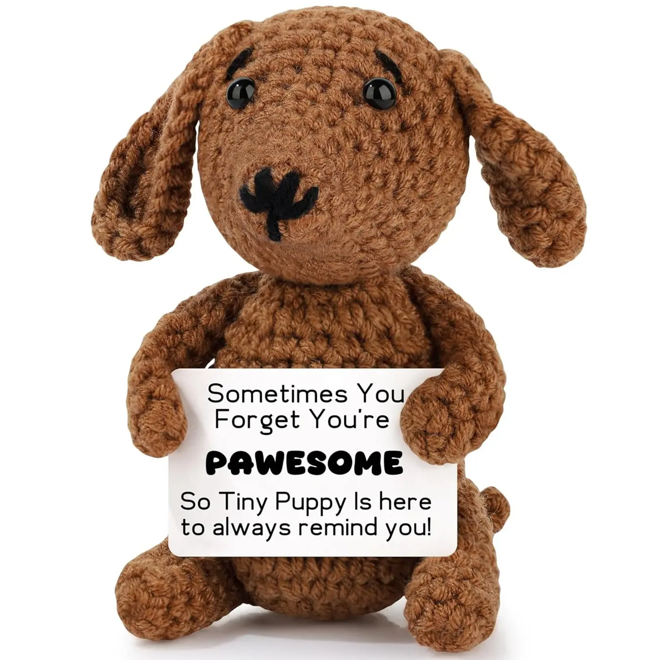 Dachshund Gifts for Women, Soft Cuddly Gift, Positive Crochet Animals Emotional Support Gifts for Dachshund Dog Lover, Handmade Positive Crochet Dog Decor for Women, Stuffed Animal, Cute Animal Design