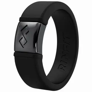 MetalInfinity Collection - Men's Silicone Rings with Metal - Patented Design