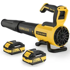 Leaf Blower Cordless with 2x 4.0Ah  and Charger, 560CFM & 180MPH Lightweight Leaf Blower, 2 Speed  Control, 20V Electric Blower for Driveway, Lawn & Yard Care