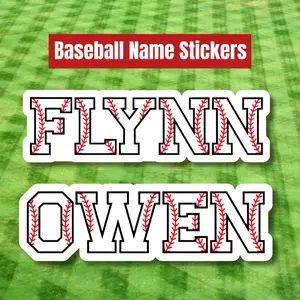 Baseball Name Sticker, Baseball Helmet Sticker, Gift for Baseball Player, Personalized Baseball Name Decal, Custom Baseball Name Stickers