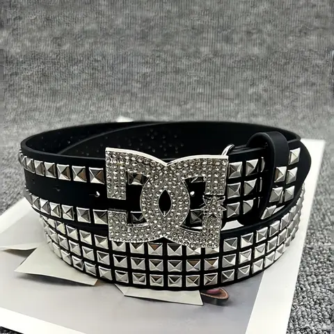 Y2K Punk Waistband Luxury Women's Rhinestone Punk Style, Hot Girl Fashion Studded Leather Embellishment, Unique Style Accessory, Rhinestone Decorated Belt, Costume Waist Belt, New Punk Belt