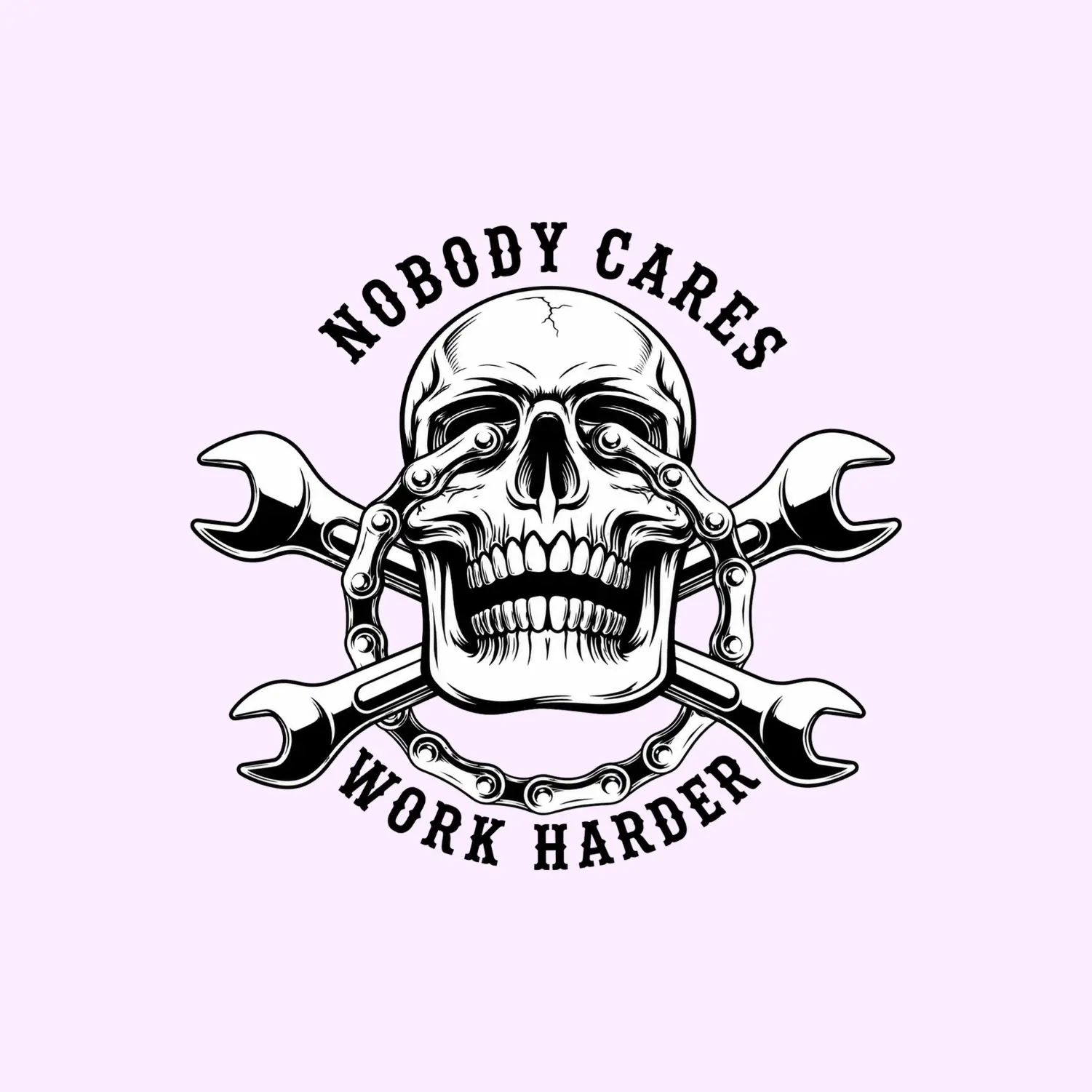 Nobody Cares Work Harder Sticker, Skull Mechanic Decal, Funny Garage Tool Sticker for Car Lovers and Mechanics