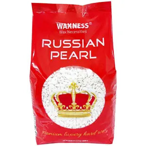 Waxness Polymer Blend Premium Luxury Hard Wax Russian Pearl 4.4 Lb / 2 Kg For Hair Removal,  Creamy and Gentle Hypoallergenic Wax Beads Beeswax
