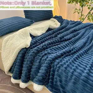 Luxury Striped Flannel Blanket, Ultra Soft Plush Throw, Multiple Colors Available, King/queen Size, Bedroom Living Room Use, All Seasons