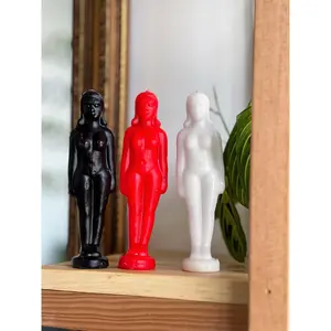 Female Body Candle (Black, Red, or White)