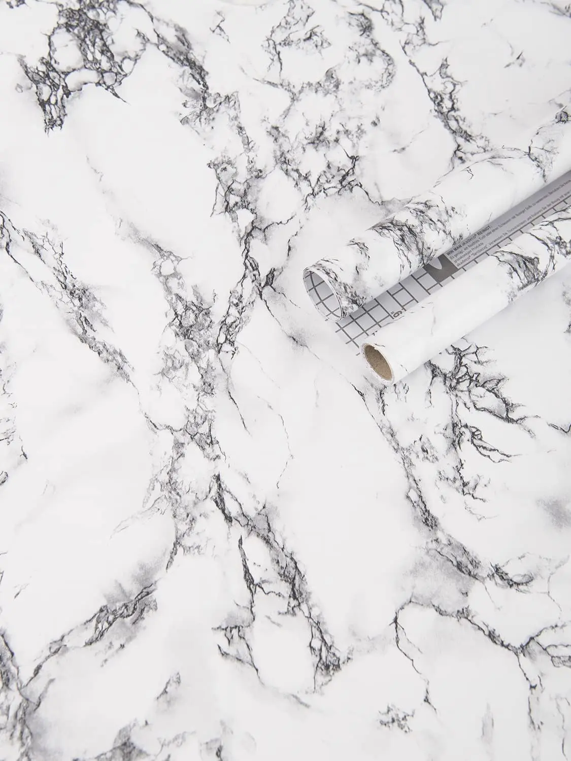 Waterproof Marble Peel and Stick Backsplash Protector for Kitchen Walls and Bathroom, Oilproof Self-Adhesive Pp Wallpaper