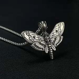 Death Moth Vintage Skeleton Necklace