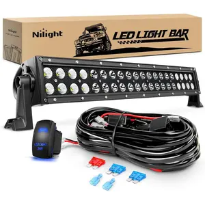 Nilight LED Light Bar 22 Inch 120w Flood Spot Combo Driving Lights 12V 5Pin Rocker Switch 16AWG Wiring Harness Kit for Trucks SUV ATV UTV 4x4 Van Camper