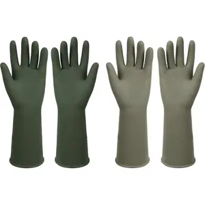 Dishwashing Rubber Gloves  Kitchen Gloves 2Pairs Cleaning Gloves for Washing Dishes Long-lasting&Non-Slip