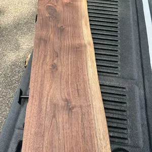 Custom Natural Black Walnut Live Edge Floating Shelf with Unique Features