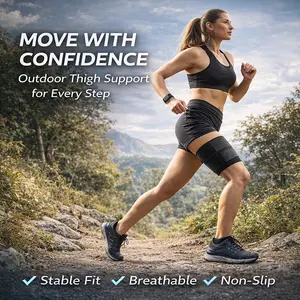 Adjustable Anti-Slip Thigh Support Sleeve, Unisex Compression Leg Bandage, Four-Layer Chloroprene Ribs Design, Ideal for Sports & Daily Use