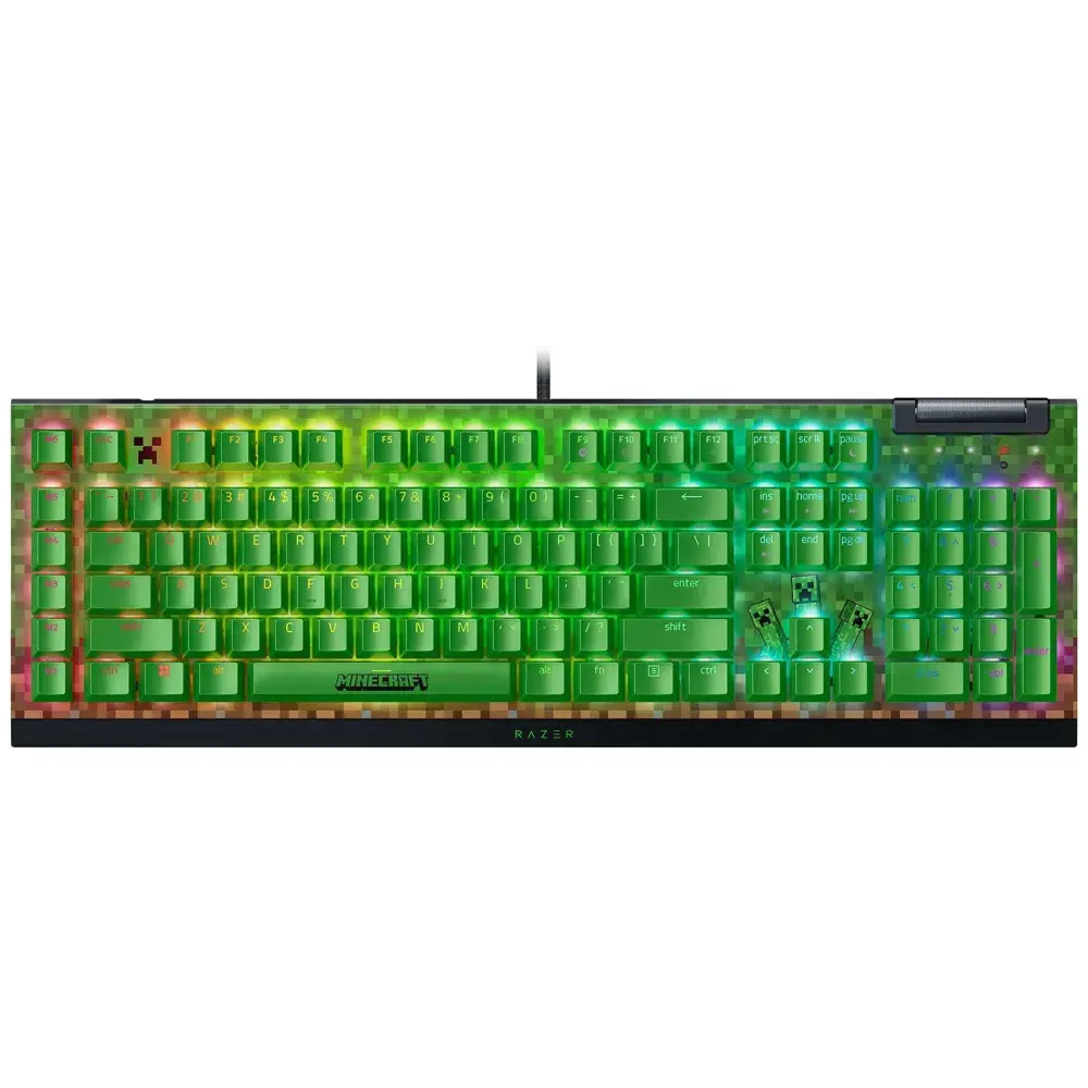 Razer BlackWidowV4 X Gaming Keyboard Green Switch - Minecraft Edition: No Wireless Tech Razer BlackWidowV4 X Gaming Keyboard Green Switch - Minecraft Edition: No Wireless Tech