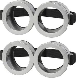 2 Pack Halloween Goggles for Adult , Goggles Glasses Costume Accessories for Men Women Cosplay Party Set Silver
