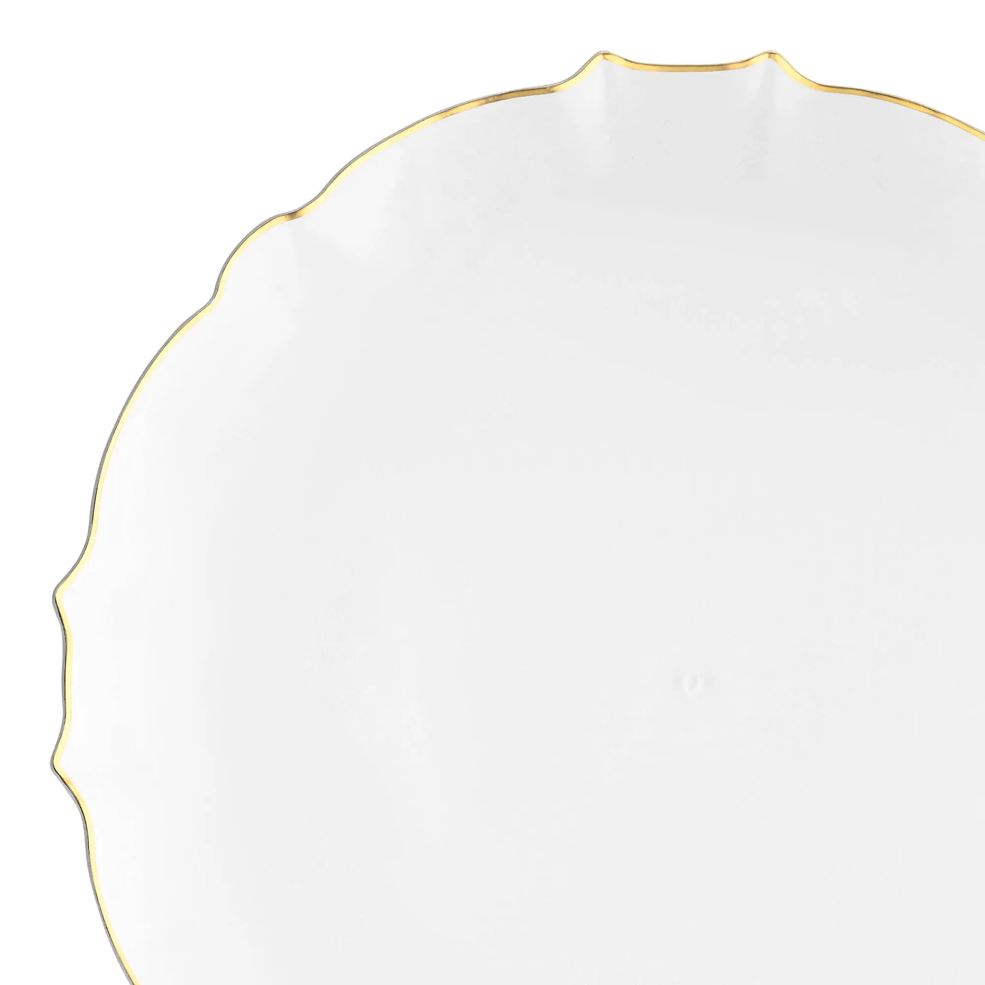 Clear with Gold Rim Round Lotus Plastic Dinner Plates (10.25")