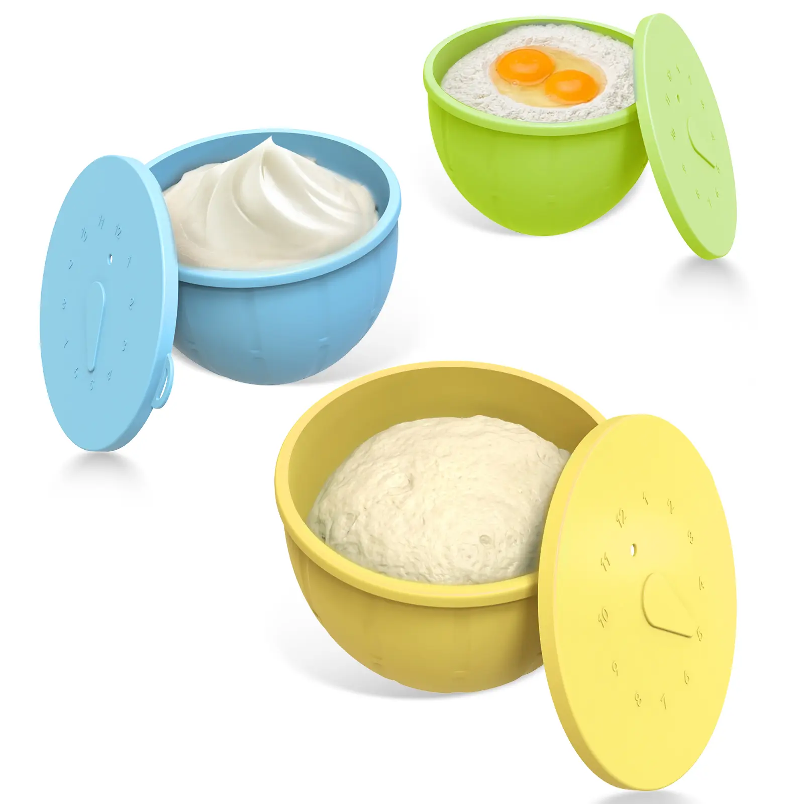 Yellow/Green/Blue 3-Pack with Lids
