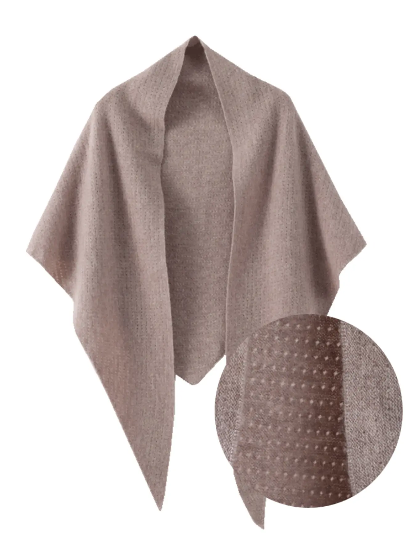 Women's 100% Pure Wool Hollow Out Triangle Shawl, Winter Warm Fashion Knitted Scarf, Neck Protector Outerwear Accessory