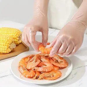 60 pieces of food-grade disposable gloves - no latex TPE material, waterproof and tear-proof, very suitable for kitchen, baking, catering, dishwashing