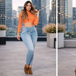 2185 Tono Celeste, cuatro botones, Fajaa interna, panty, control de abdomen bajo sin bolsa de la Ultra Power, estrés, levanta cola Jean