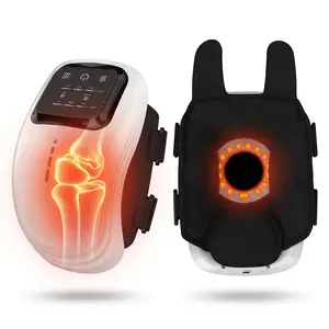 GlowLab Knee Massager Pro+ with Heating & Red Light Therapy, Adjustable Straps & Memory Function, Relax Tight Muscles & Joints, Three modes with three adjustable levels