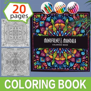 1PC Mandala Adult Coloring Book, 20 Pages, Stress Relief, Perfect Gift for Friends, Couples, Family, Relaxing Activity, Ideal for Valentine's Day Birthday Christmas New Year