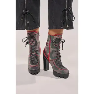 AZALEA WANG BENSON CAMO BLOCK SPORTY BOOTIE