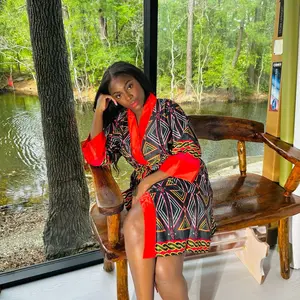 African Print Bridal Robe - Lightweight Kimono Style for Brides, Bridesmaids, and Bridal Showers