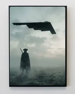 Freedom B2 Poster, USA Patriotic Aircraft Wall Art, Vintage Military Aviation Print, American Airpower Home Decor