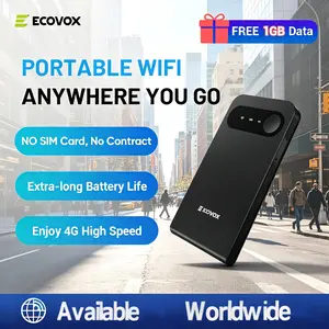 ECOVOX 4G LTE Portable WiFi Hotspot -Pay As You Go Internet Device, No SIM Cardor Contract, Auto Network Switching,Connect Up to 9 Devices, 3000mAh Battery- Travel WiFi for USA & 150+ Countries,Ideal for Camping, RV, Outdoor & Travel