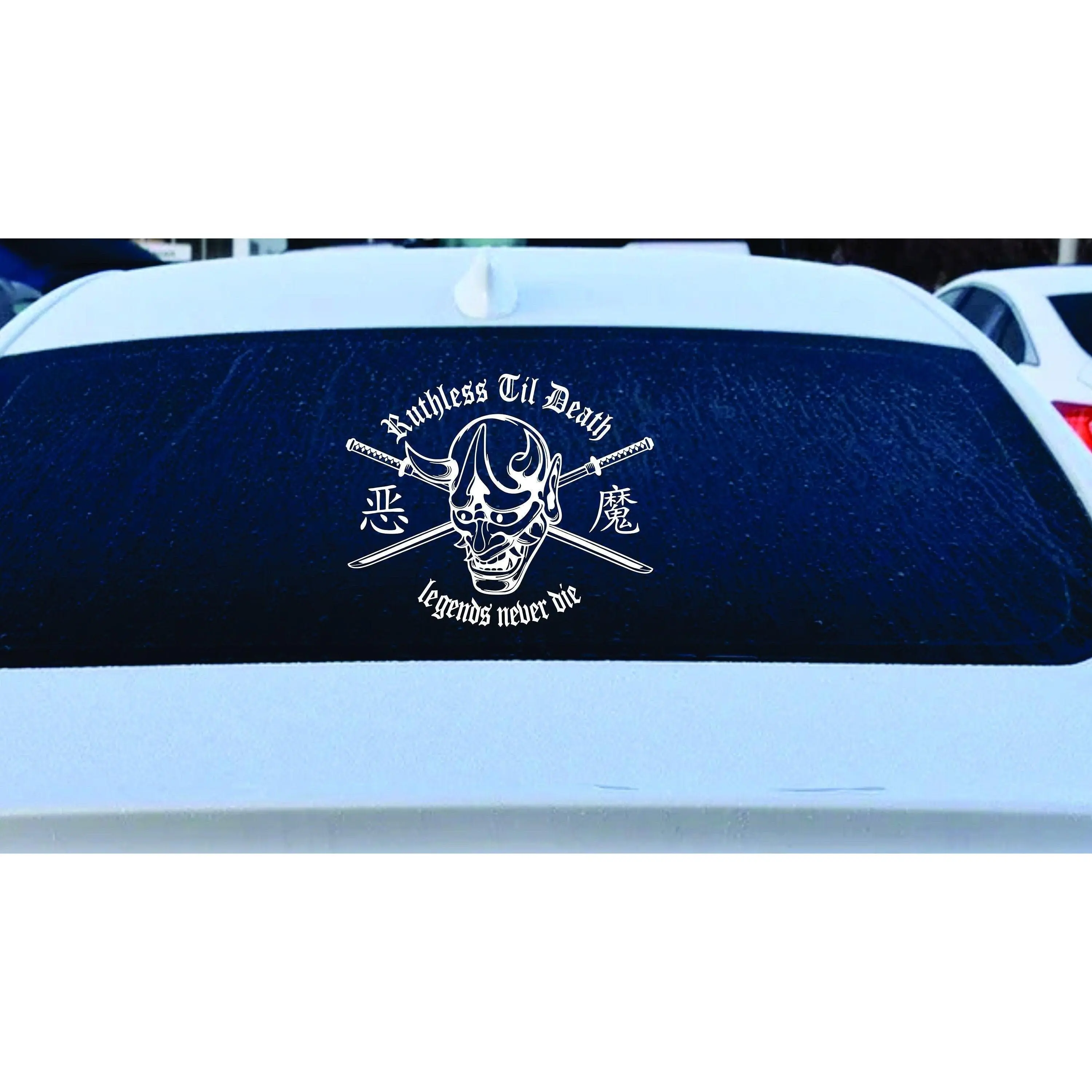 Ruthless Til Death Windshield Decal Window Decal Car Sticker Car Decal JDM Racing drift hoonigan Vinyl stickers  Stance Kanji KDM