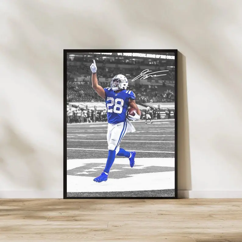 Jonathan Taylor Poster ? Football Wall Print for Sports Decor Lovers (Frame Not Included)