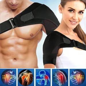 Adjustable Single Shoulder Compression Strap for Men and Women, Breathable Sports Support Belt, Warm Shoulder Protection