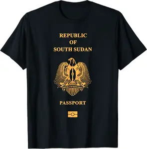 South Sudan,South Sudan passport,South Sudan flag. T-Shirt - Anarosavill Shop 74B0CN7RJ8ZK