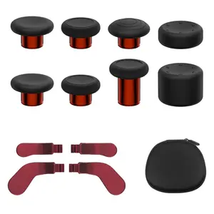 13-in-1 Metal Thumbsticks Replacement Kits for  Elite Series 2,  Elite 2 Controller Accessories, Includes  Joysticks, Paddles,  Caps, Storage Bag, Volcano Red