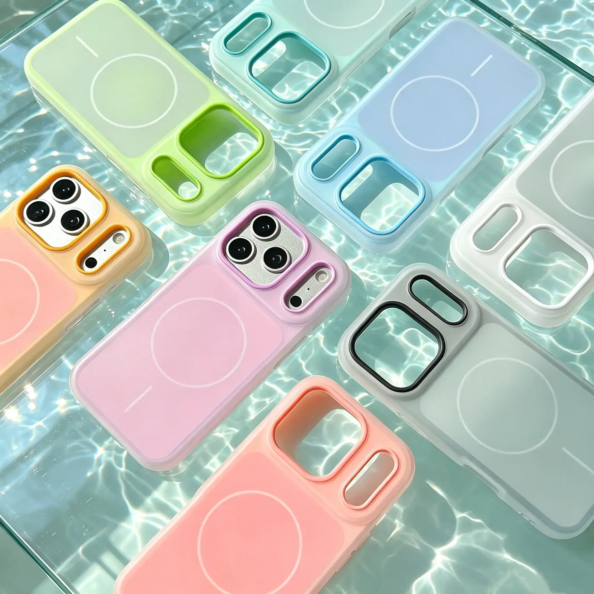HISTORYOO for iPhone 17 Pro Max Air 16 Pro 15 14 Plus 13 12 11 Pro Magnetic (not strong) Defender 2 In 1 Dual Layer Jelly Soft Matte Clear Silicone + Candy Color-Blocking PC Hybrid Magsafe Wireless Charging Case Frosted Shockproof Bumper Luxury Back Cover