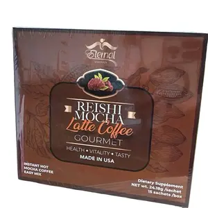 Eternal Caffe Latte Reishi Mocha Eterna Gourmet Instant Hot Mocha Coffee Easy Mix Made in USA 15 Sachets Box