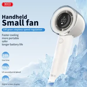 Portable Handheld Turbo Fan, 5 Speeds, <36dB，Up to 16 Working Hours，Speed(1-100) Adjustable Turbo Mini Fan, Rechargeable Personal Fan ,Digital Display,Gifts for Women Men Travel/Camping/Outdoor