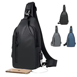 Lightweight Sling Crossbody Chest Bag with USB Charging Port Casual Anti-Theft Shoulder Bag Waterproof Durable Fabric Large Capacity Spacious EDC Compartment Ideal for Work Travel Sports Bum Bag TikTokShopBlackFriday