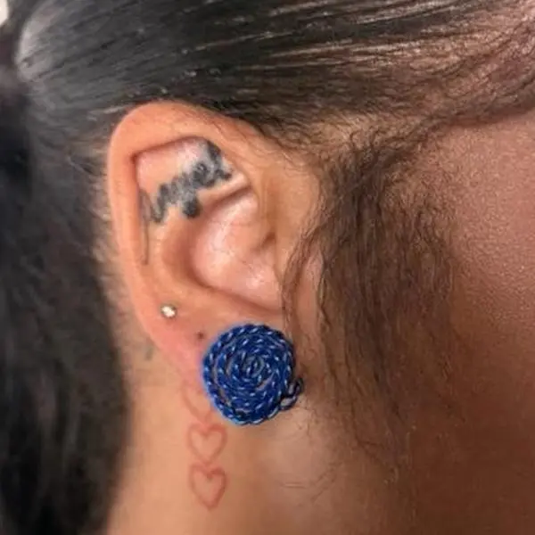Non-Pierced Blue Braided Echo Loop Earring