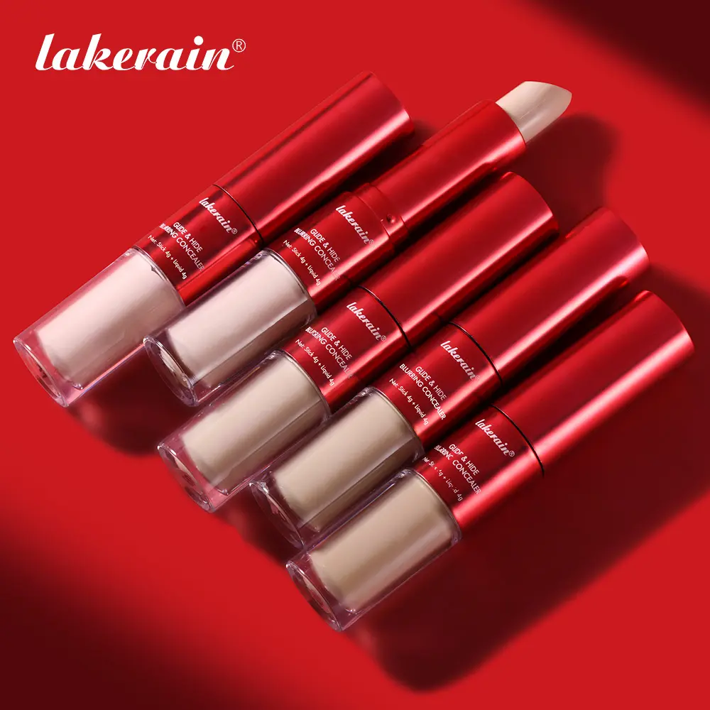 Long-lasting Glide&Hide Blurring Concealer, High-Coverage Natural Finish Concealer, Conceals Dark Circles and Wrinkles, Dual Liquid Tip & Balm Stick, Waterproof & Sweatproof, Smoothes & Brightens, Travel-Friendly, Longwearing Makeup