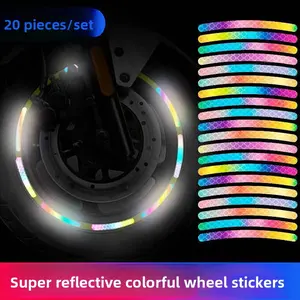 Car wheel hub reflective sticker tire warning strip bicycle electric vehicle colorful laser anti-collision reflective warning sticker