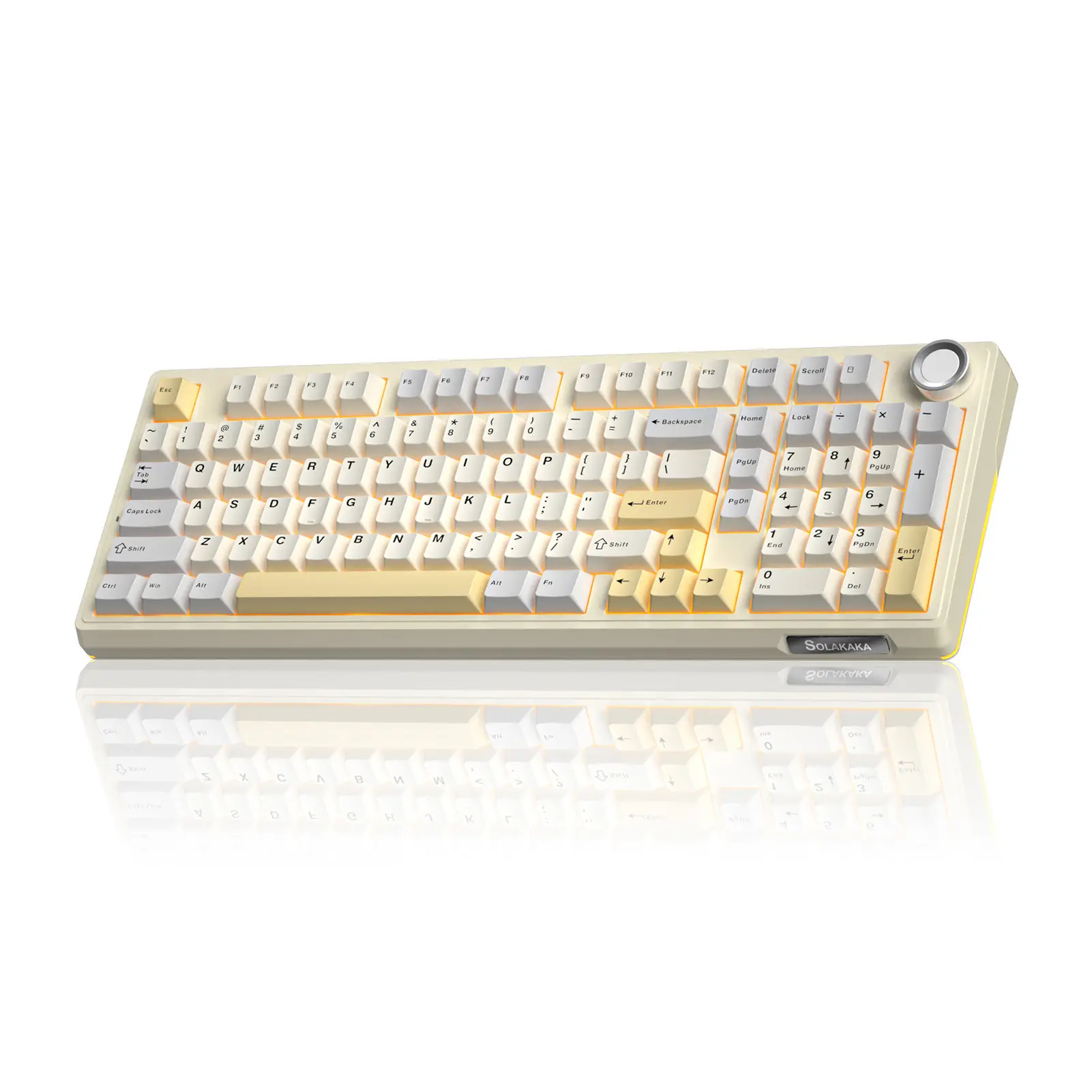 Solakaka KI99 Pro 96% Wireless RGB Gaming Mechanical Keyboard, Knob Control,Tri-Mode Connection,Hot-Swappable Pre-Lubed Switches, Gasket Structure Creamy Keyboards for Gamer/PC/Laptop(Beige White),PC Accessoies,Back to School Shopping supplies