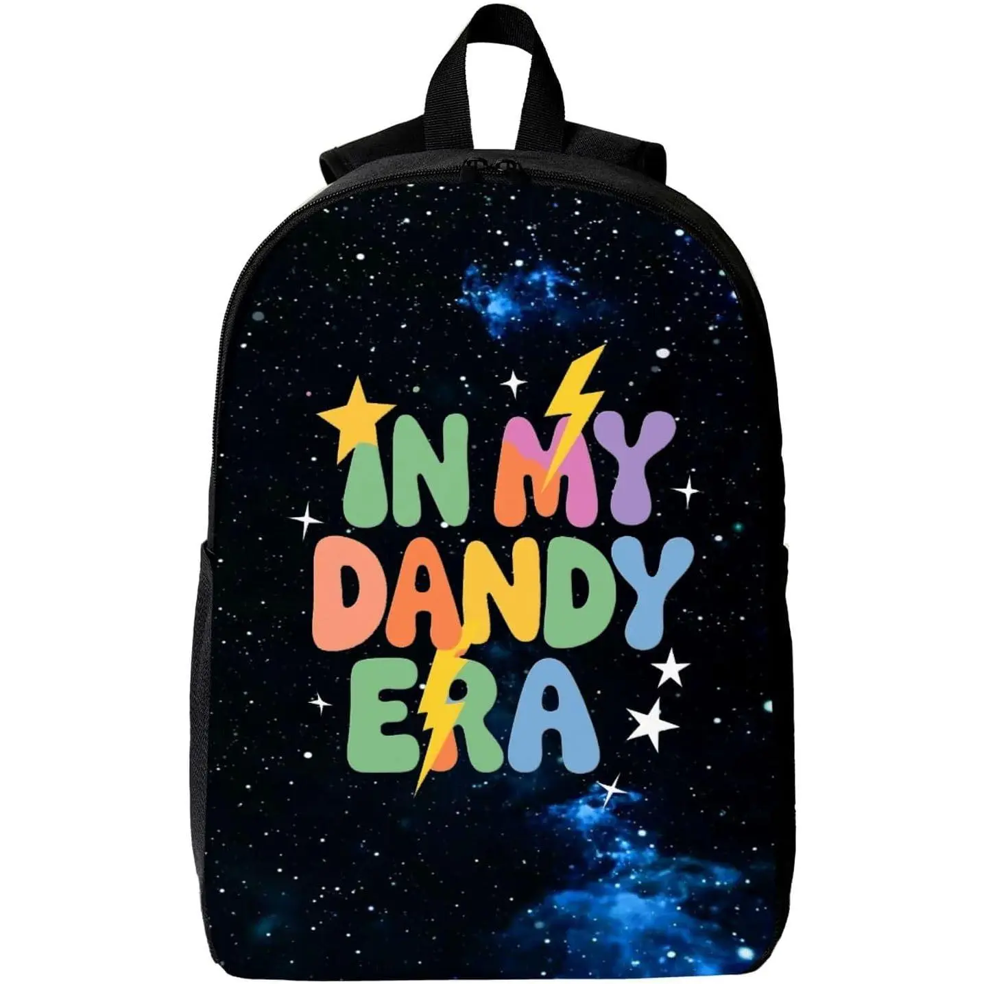In My Dandy Funny Dandy's World Color book bag Two-Way Zippers Breathable Shoulder StrapsBackpack with Side Pocket- Unisex