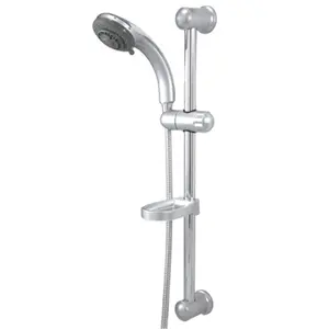 Kingston Brass  5 Setting Slide Bar Shower Kit With Brass Hose - Satin Nickel Finish