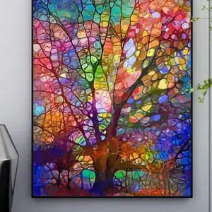 Paint by Number for Adults DIY Acrylic Paint by Numbers Kits on Canvas Tree of Life Drawing Colorful Paintworks Artwork for Beginner Without Frame, 16 x 20 Inch